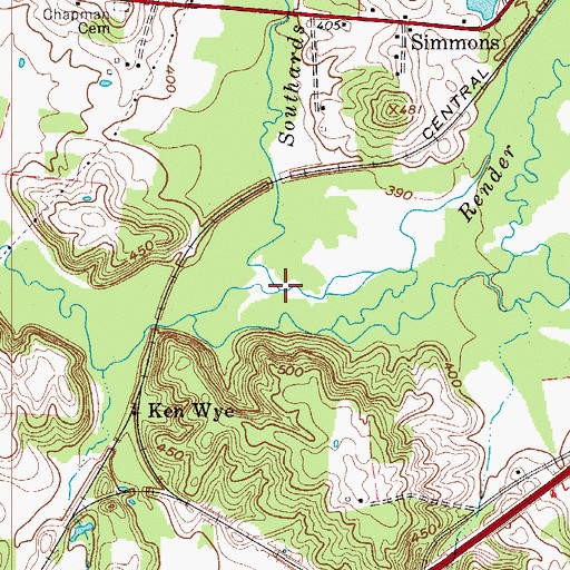 Topographic Map of Southards Creek, KY