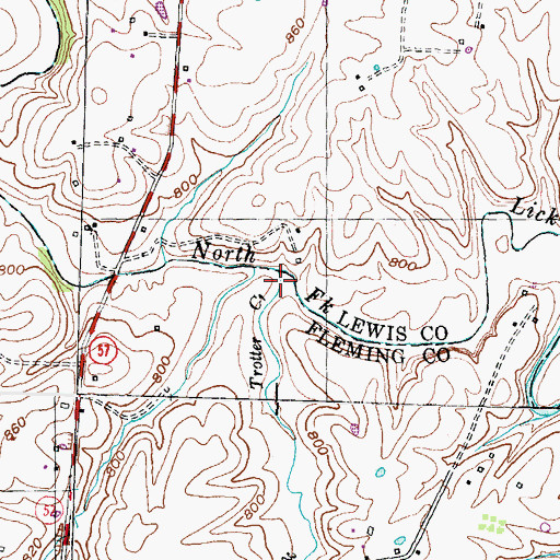 Topographic Map of Trotter Creek, KY