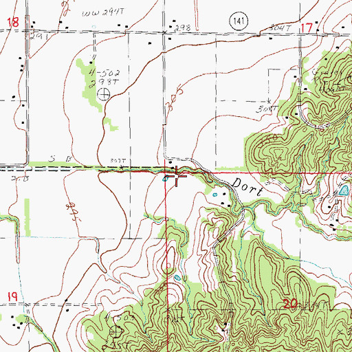 Topographic Map of Dort Creek, AR