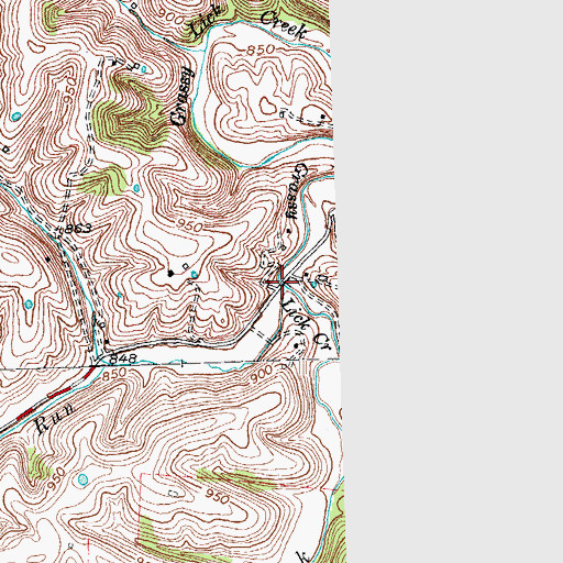 Topographic Map of Aarons Run, KY