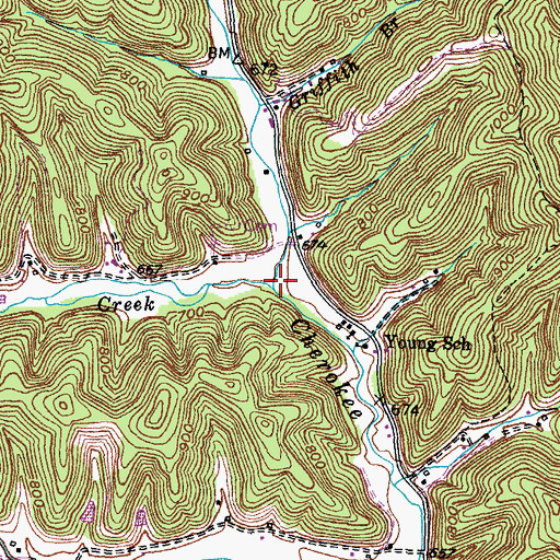 Topographic Map of Abb Creek, KY