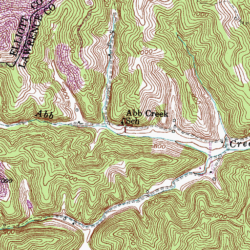 Topographic Map of Abb Creek School, KY