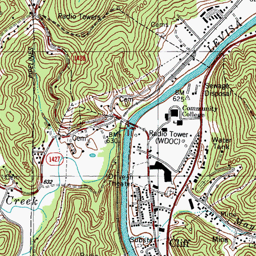 Topographic Map of Abbott Creek, KY