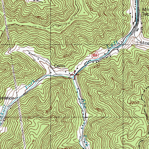 Topographic Map of Abe Fork, KY