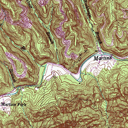 Topographic Map of Abner Branch, KY