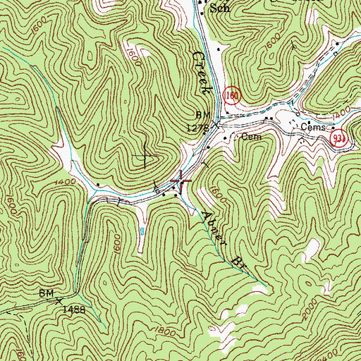 Topographic Map of Abner Branch, KY