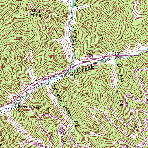 Topographic Map of Abner Fork, KY