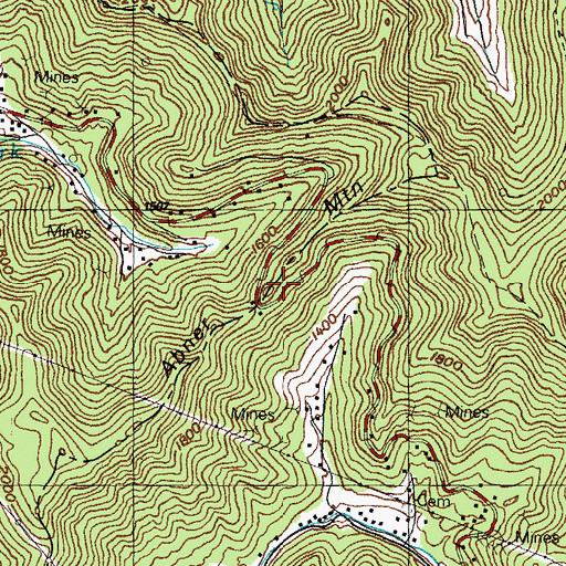 Topographic Map of Abner Mountain, KY