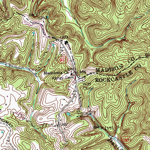 Topographic Map of Abney Cemetery, KY