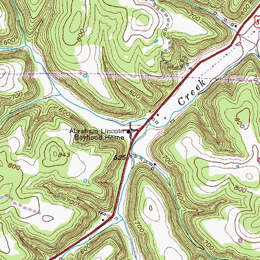 Topographic Map of Abraham Lincoln Boyhood Home, KY