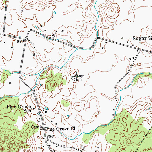 Topographic Map of Abron Cemetery, KY