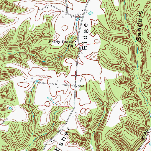 Topographic Map of Absher Ridge, KY