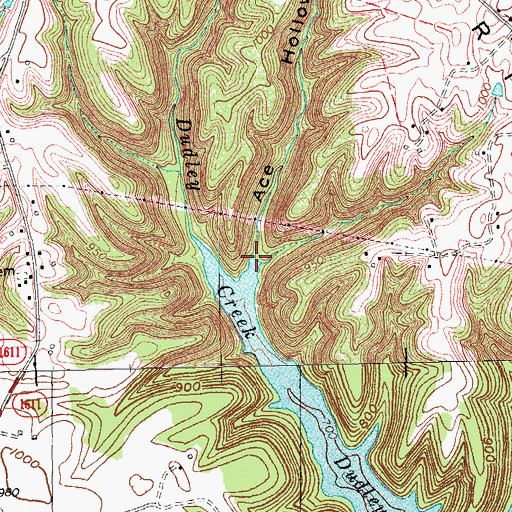 Topographic Map of Ace Hollow, KY