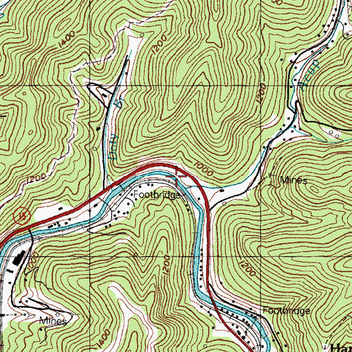 Topographic Map of Acup Branch, KY