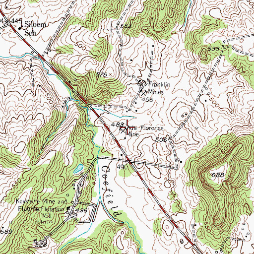 Topographic Map of Ada Florence Mine, KY