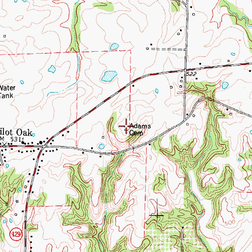 Topographic Map of Adams Cemetery, KY