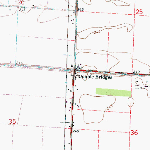 Topographic Map of Double Bridges, AR