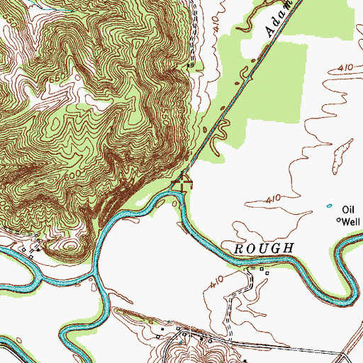 Topographic Map of Adams Fork, KY