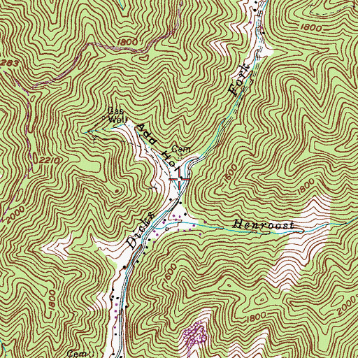 Topographic Map of Add Hollow, KY