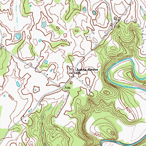 Topographic Map of Aetna Grove Church, KY