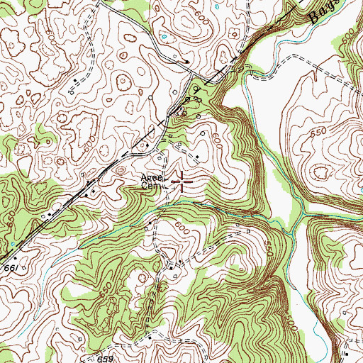 Topographic Map of Agee Cemetery, KY