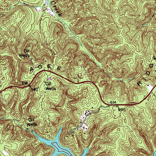 Topographic Map of Agee Ridge, KY