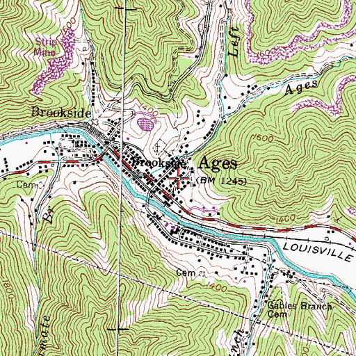 Topographic Map of Ages, KY
