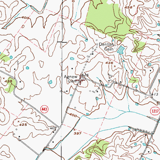 Topographic Map of Agnew Cemetery, KY