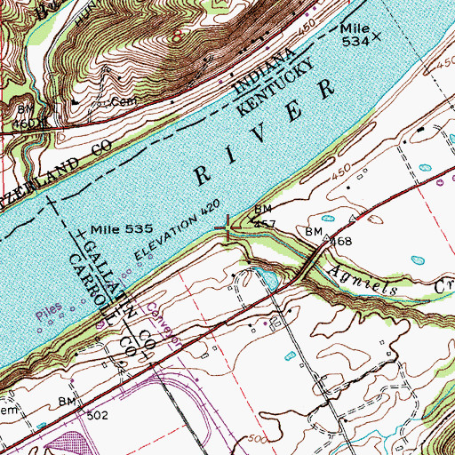 Topographic Map of Agniels Creek, KY