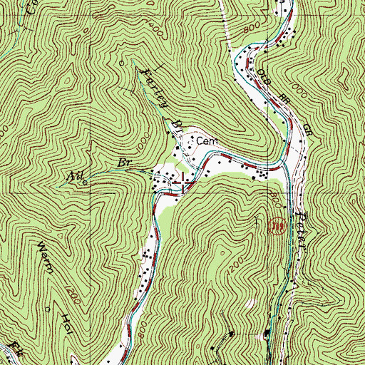 Topographic Map of Ail Branch, KY