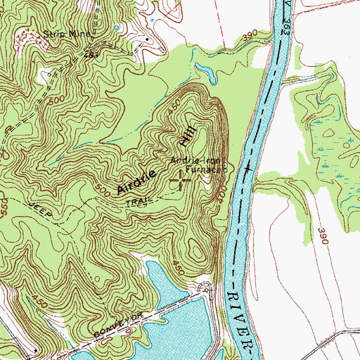 Topographic Map of Airdrie Hill, KY