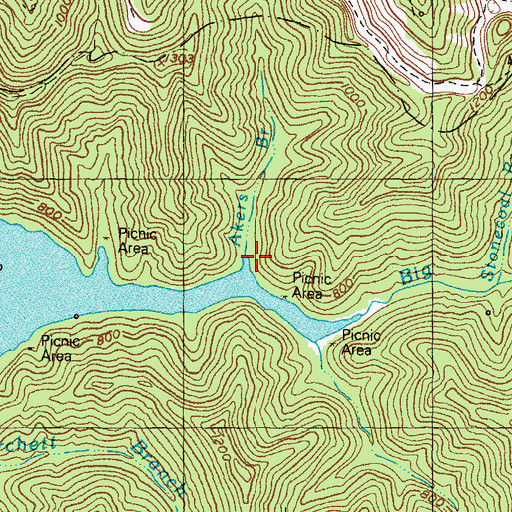 Topographic Map of Akers Branch, KY