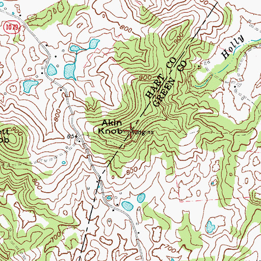 Topographic Map of Akin Knob, KY