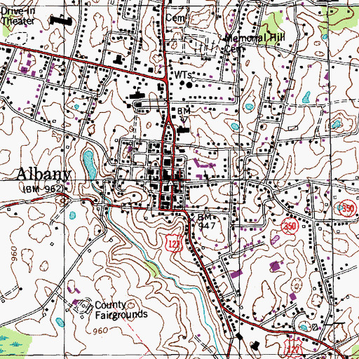 Topographic Map of Albany, KY