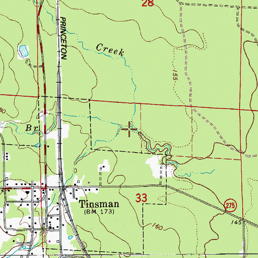 Topographic Map of Douglas Branch, AR