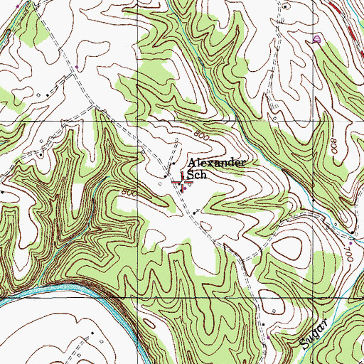 Topographic Map of Alexander School, KY