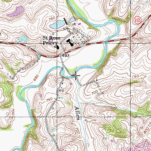 Topographic Map of Allen Branch, KY