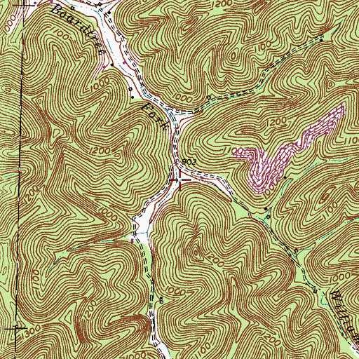 Topographic Map of Allen Branch, KY