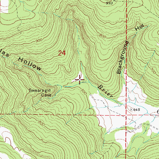 Topographic Map of Douglas Hollow, AR