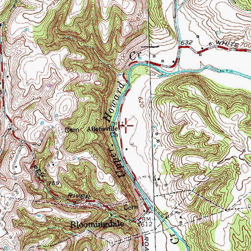Topographic Map of Allensville Baptist Church, KY