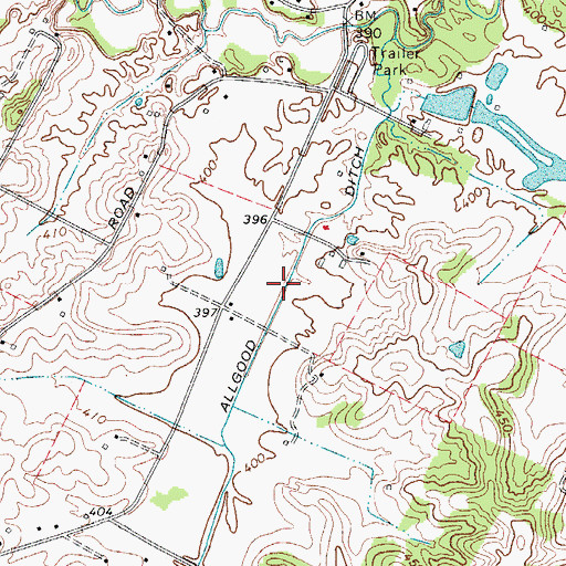 Topographic Map of Allgood Ditch, KY
