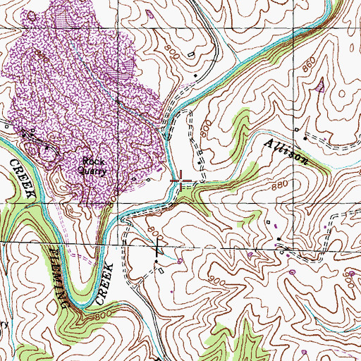 Topographic Map of Allison Creek, KY