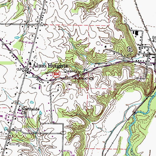 Topographic Map of Almo Church, KY