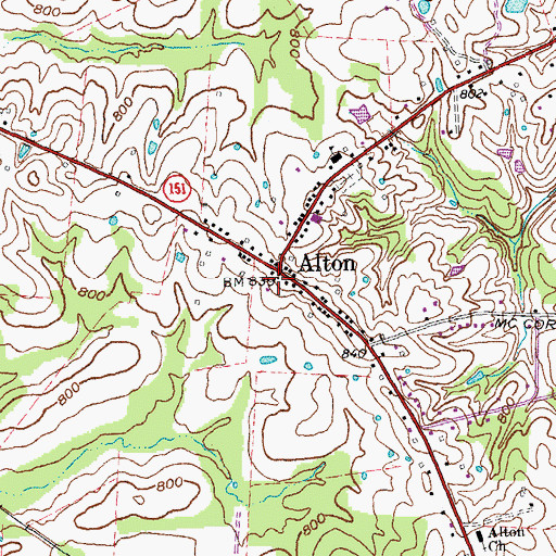 Topographic Map of Alton, KY