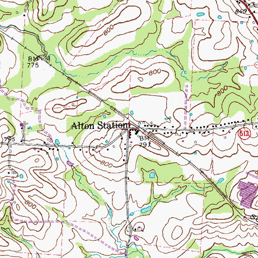Topographic Map of Alton Station, KY
