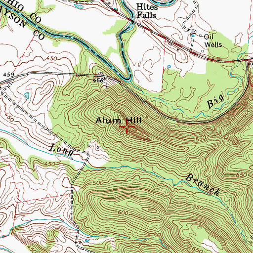 Topographic Map of Alum Hill, KY