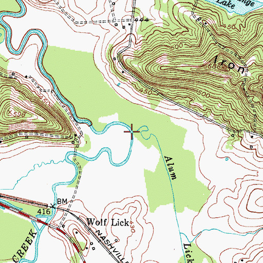 Topographic Map of Alum Lick Creek, KY