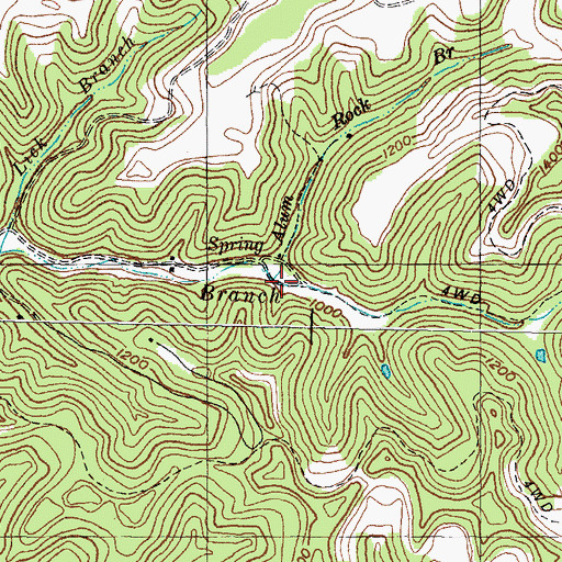 Topographic Map of Alum Rock Branch, KY