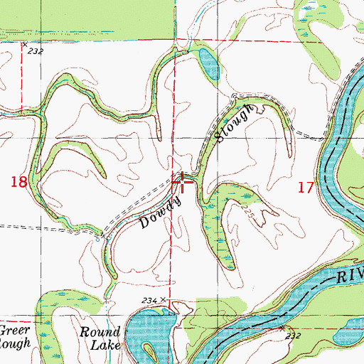 Topographic Map of Dowdy Slough, AR