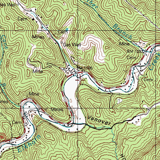 Topographic Map of Anderson Branch, KY